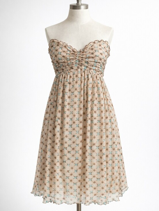 Diane Von Furstenberg Dresses & Skirts - 💐 Vintage Diane von Furstenberg Silk Strapless Boho Dress Beige Turquoise  • 8